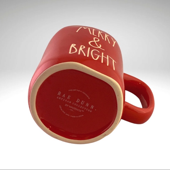 Rae Dunn Merry & Bright Red Ceramic Coffee Mug Large 20 oz - Picture 4 of 6